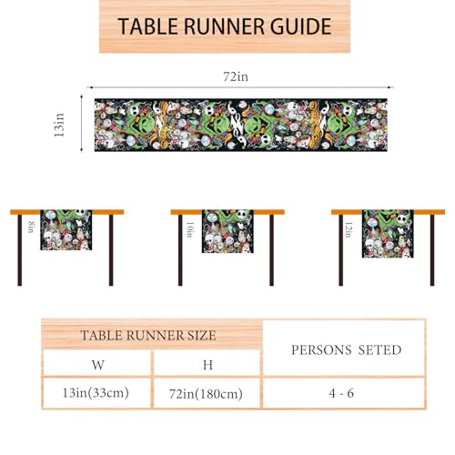 Halloween Ghost Pumpkin Table Runner 13x60 Inches for Home Decor - Farmnall