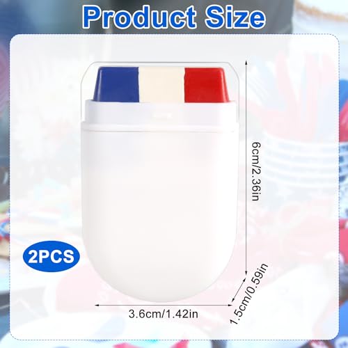Patriotic Face Paint Sticks 2-Pack for 4th of July Sports Events & Parties