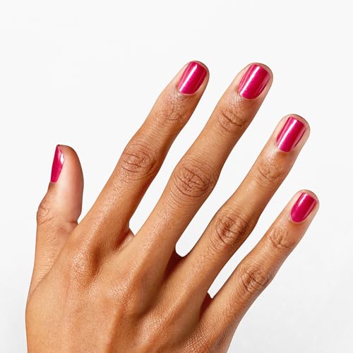 OPI Nail Lacquer - Cyber Cherry on Top Opaque Bright Pink Metallic, Long-Lasting, Chip-Resistant