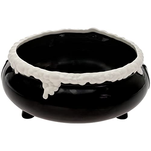 Halloween Cauldron Serving Bowl - 10 Cup Ceramic Witchy Decor