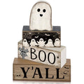 Little Ghost Halloween Wooden Tiered Tray Decor - 4 Pieces, Spooky Whimsy