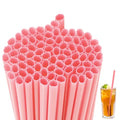 Pink Halloween Pumpkin-Shaped Plastic Straws - 100 Pieces, Party Supplies