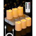 Rechargeable Flameless Votive Candles with Remote & Timer Set of 6 - Home Decor