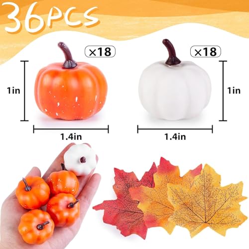 Fall Table Decor Bundle with Ice Cubes, Pumpkins & Maple Leaves