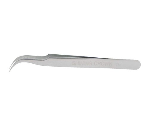 SHINING CROWN Tweezers for Eyelash Extension Straight and Curved 2PCS Set