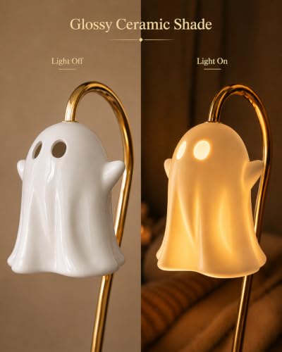 Ceramic Ghost Candle Warmer Lamp with Timer - Hands Variation, Spooky Cute Wax Melter