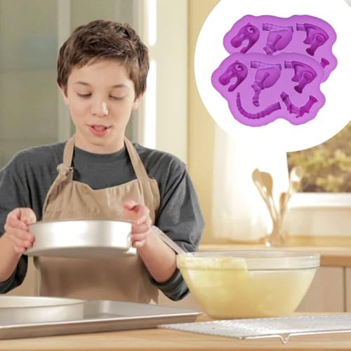 2 Pack Dinosaur Skeleton Silicone Molds for Chocolate Candy Gummy Baking