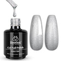 Pearl Silver Glitter Gel Nail Polish - Long Lasting Sparkle & Shimmer - 15ML - Silver Dancefloor Variation
