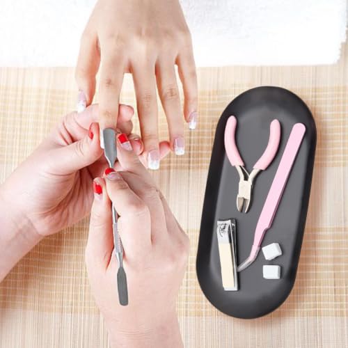 Black Stainless Steel Nail and Makeup Organizer Trays - 2 Pack