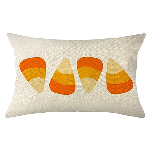 Halloween Candy Corn Throw Pillow Cover 12x20 Inch Orange Home Decor