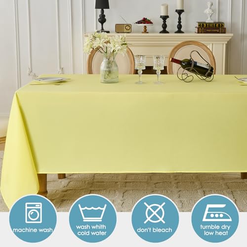 Yellow Rectangular Tablecloth 6 Pack 90x156 Inch for 8ft Tables - Polyester