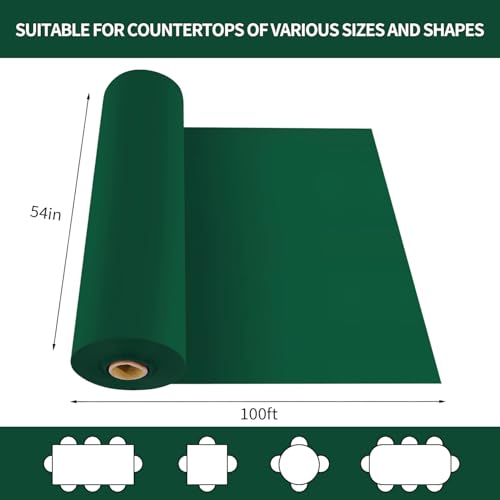 Green Plastic Table Cover Roll 54 x 1200 Inches Disposable Tablecloth for Events