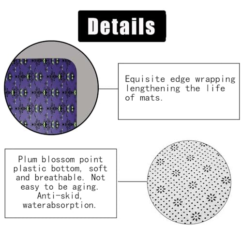 Halloween Shower Curtain Set with Rugs - Purple Skull Pumpkin Bat Design, Waterproof Fabric, Non-Slip Bathroom Decor - Variation: Purple Halloween