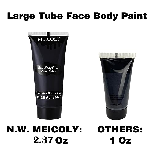 Black Face Body Paint - 2.37Oz Water-Based Clown Skull Zombie Halloween Makeup