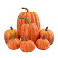 Artificial Pumpkin Fall Harvest Foam Decor Set - 7 Pieces for Halloween & Autumn
