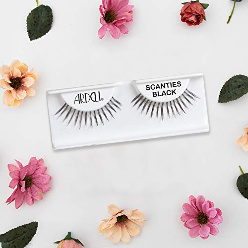 False Eyelashes Natural Lashes Scanties Black Lightweight Reusable 4 Pack - Effortless Natural Look