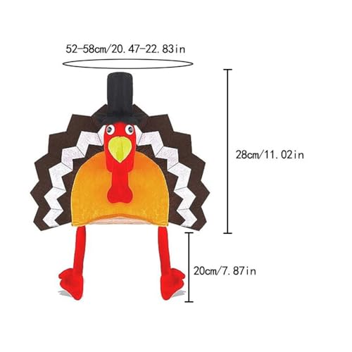 Adult Thanksgiving Turkey Hat Plush Cosplay Party Costume Accessory