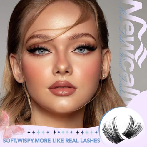 F-Spiky Lash Clusters Wispy False Eyelash Extensions 10-18mm Natural Look 144Pcs