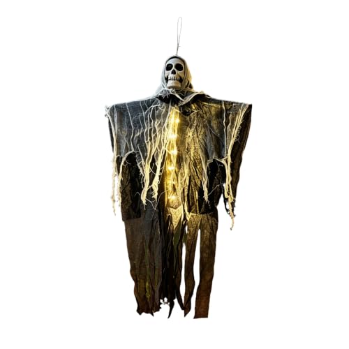 Halloween Hanging Ghost Light 31 Inch Outdoor String Lights with Remote Control