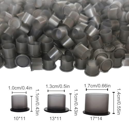 Black Tattoo Ink Caps for Tattooing 11x10mm - 1800pcs Plastic Ink Cups with Base