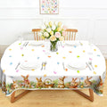 Roszwtit Spring Easter Bunny Oval Tablecloth 60x120 Inches - Waterproof & Durable, Spring Egg & Floral Design, Variations Available