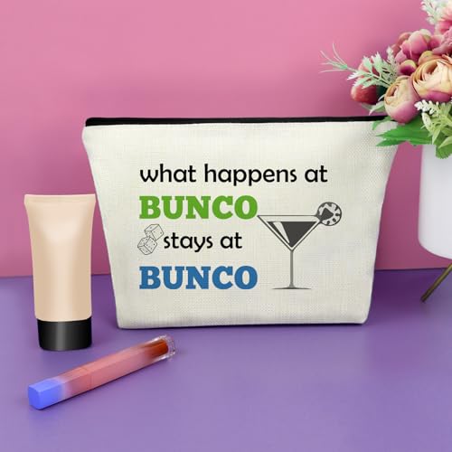 Sazuwu Bunco Gifts for Women Makeup Bag Bingo Players Gifts Bunco Game Gifts Cosmetic Bag Gifts for Bunco Lovers Bunco Birthday Party Supplies Bingo Lovers Gift Ideas Bunco Traveling Gift