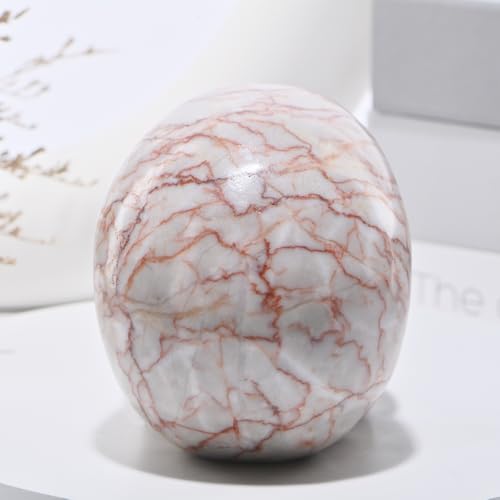 Natural Red Grid Crystal Skull Statue - Hand Carved Healing Stone for Meditation & Decor - 2 Inch