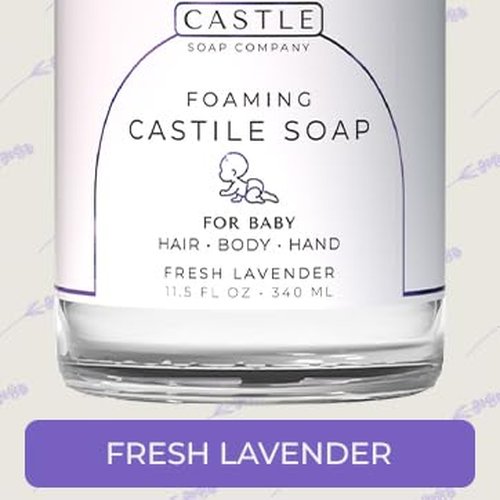 Skiennix Foaming Baby Castile Soap - 3-In-1 Hair, Body & Hand Wash | Nourishing Coconut Oil | 11.5 oz | Fresh Lavender