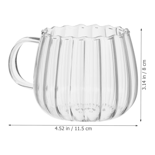 Clear Glass Pumpkin Mug 12oz Halloween Coffee Cup with Handle - Set of 2