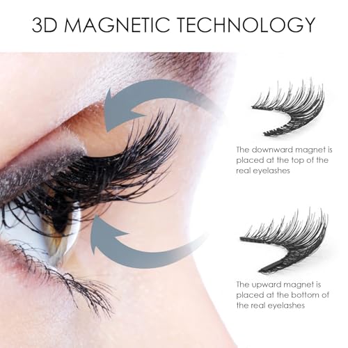Reusable Magnetic Eyelashes Natural Look with Applicator & Comb - No Glue Needed