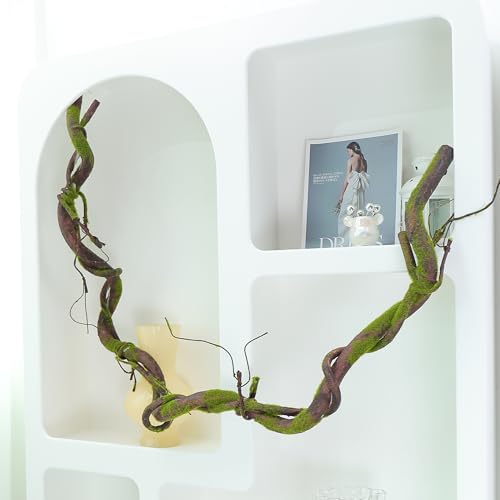 Artificial Mossy Tree Branches - Bendable Reptile Jungle Vines, 70.9 Inches