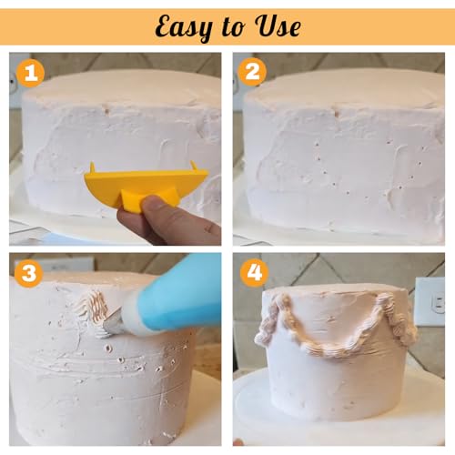 Cake Arch Guide Tools Set for 4-12 Inch Cakes - Ruffle Piping Decorating Guide - Yellow, Variation A