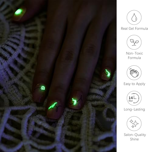 DANNI & TONI Semi Cured Gel Nail Strips - Halloween Bat Ghost Pumpkin Spook Sprinkle