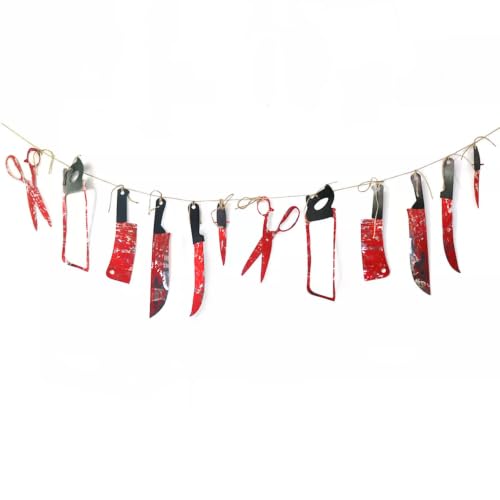 Halloween Bloody Banner Decorations, 12-Pack Creepy Horror Party Garland