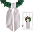 TONIFUL Burlap Stripe Wreath Sash for Front Door 4.5x56 Inches - Indoor Outdoor Holiday Decor