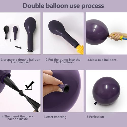 Black Purple Balloon Arch Kit Double Stuffed Dark Purple & Black Halloween Party Decorations – Variation of THIS listing