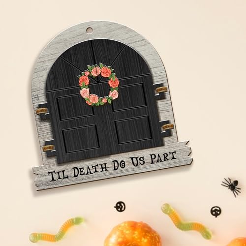 Gothic Skeleton Couple Door Ornament - Til Death Do Us Part Variation 01