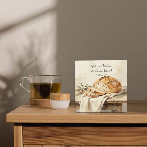 Rustic Christian Wooden Sign Decor 5x5 Inch - Inspirational Wall or Tabletop Decoration