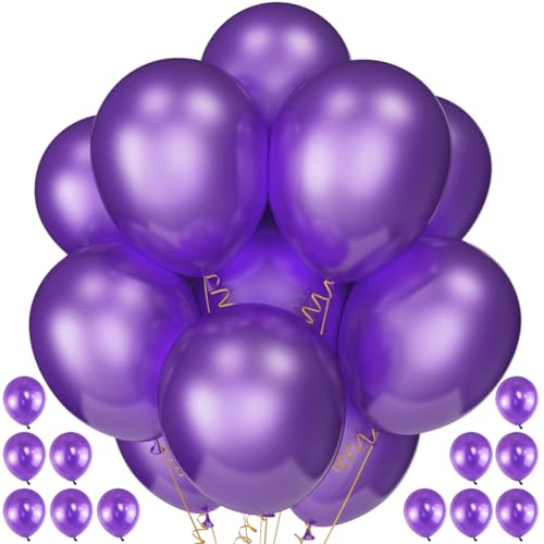 Purple Pearl Latex Balloons 12 Inch - Pack of 120 with Variation A08-Purple