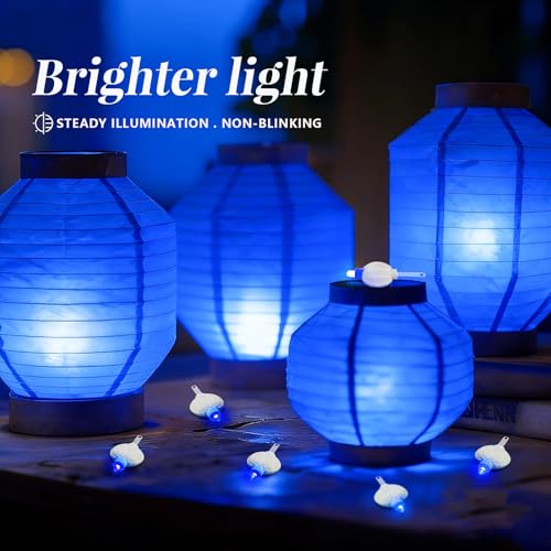 Blue LED String Lights 24 Pack Waterproof Battery Operated Hanging Lights for Decorations
