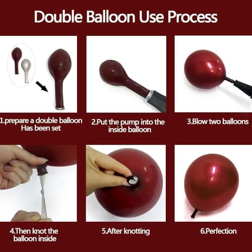 Burgundy Double Stuffed Balloon Garland Kit - Wedding & Party Decorations