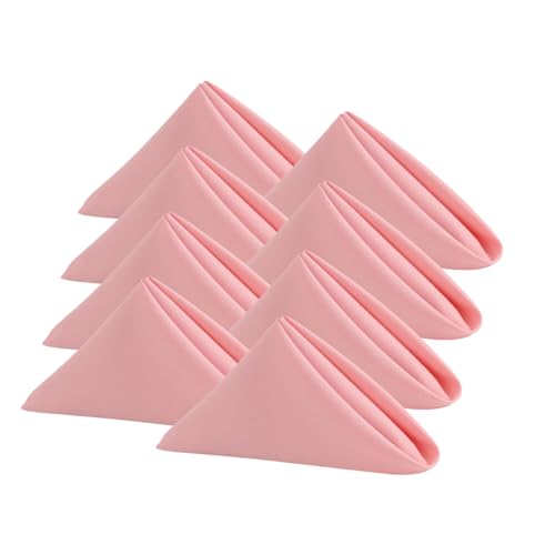 Pink Cloth Napkins Set of 8 - 18x18 Inch Microfiber Dinner Party Tableware