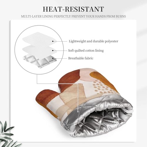 Kitchen Oven Mitts and Pot Holders Set - 4pcs Heat Resistant Silicone Non-Slip Cooking Gloves and Hot Pads - Variation 2