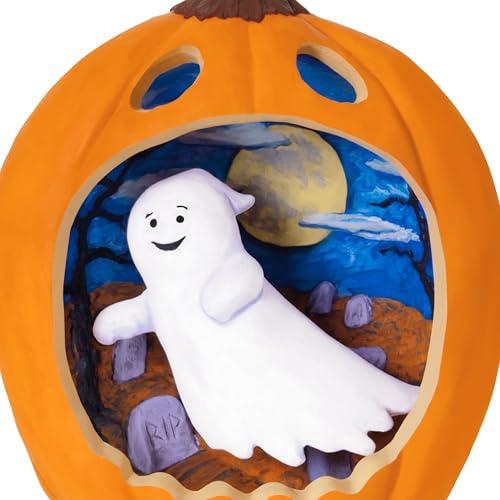 Hallmark Keepsake Halloween Ornament 2026 - Happy Halloween Ghost & Jack-o'-Lantern Diorama