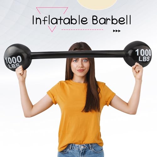 12 Pack Inflatable Dumbbell Barbell Party Props - 47 Inch Fake Weights for Cosplay & Celebration