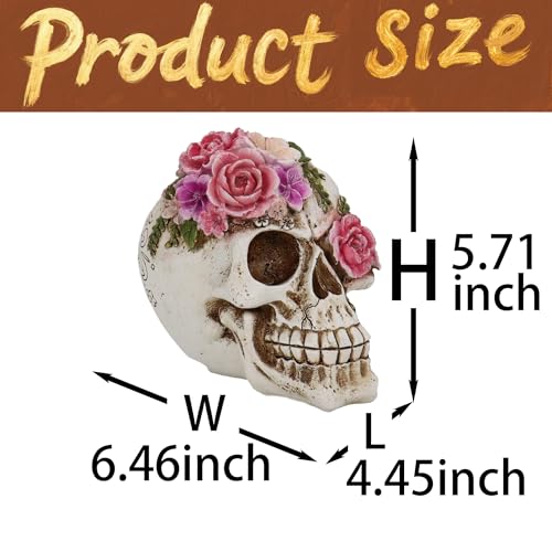 Resin Skull Head Decor Statue - Life Size Halloween Home Decoration