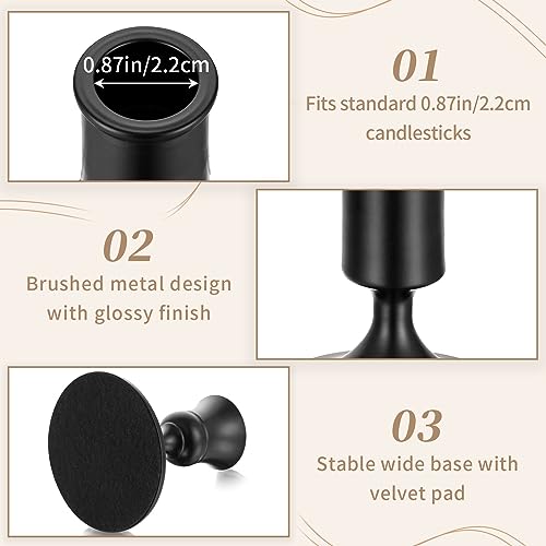 2 Pcs Black Candlestick Candle Holders Set for Halloween Table Decor - Sziqiqi Variation of THIS listing