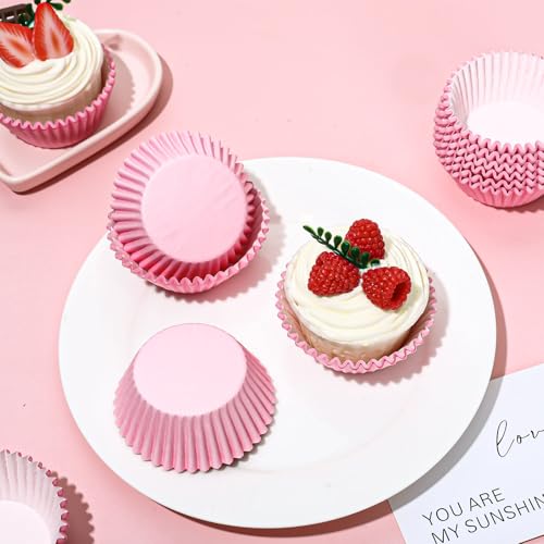 Pink Cupcake Liners for Baking - 300 Pcs Wedding & Party Decorations - Variation of Pink