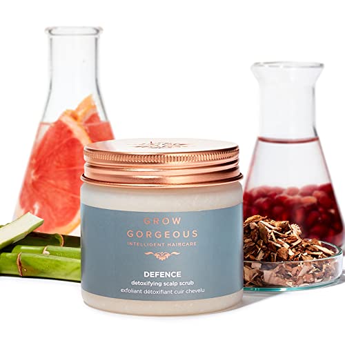 Grow Gorgeous City Defense Scalp Scrub 200ml - For Detoxifying and Removing Build-up from Oily Scalps - Vegan