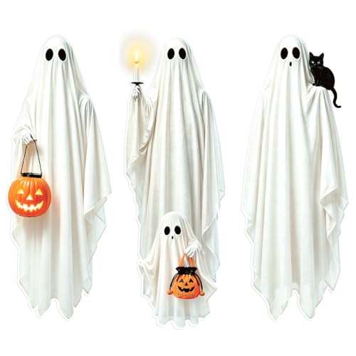 ALKB Halloween Window Clings Stickers - Ghost Halloween Window Decorations